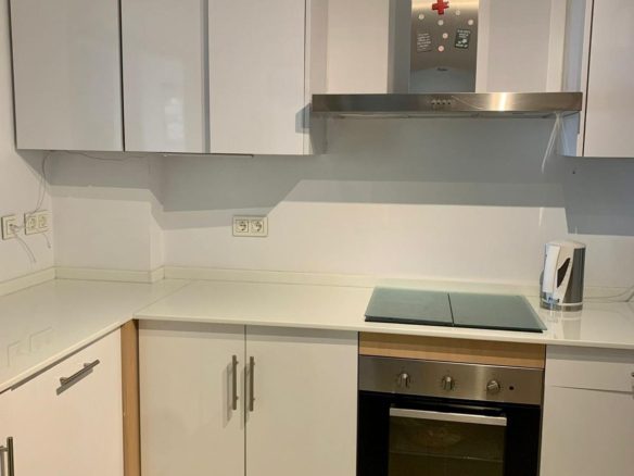 Modern kitchen with appliances in a duplex apartment in San Roque Club Sotogrande.